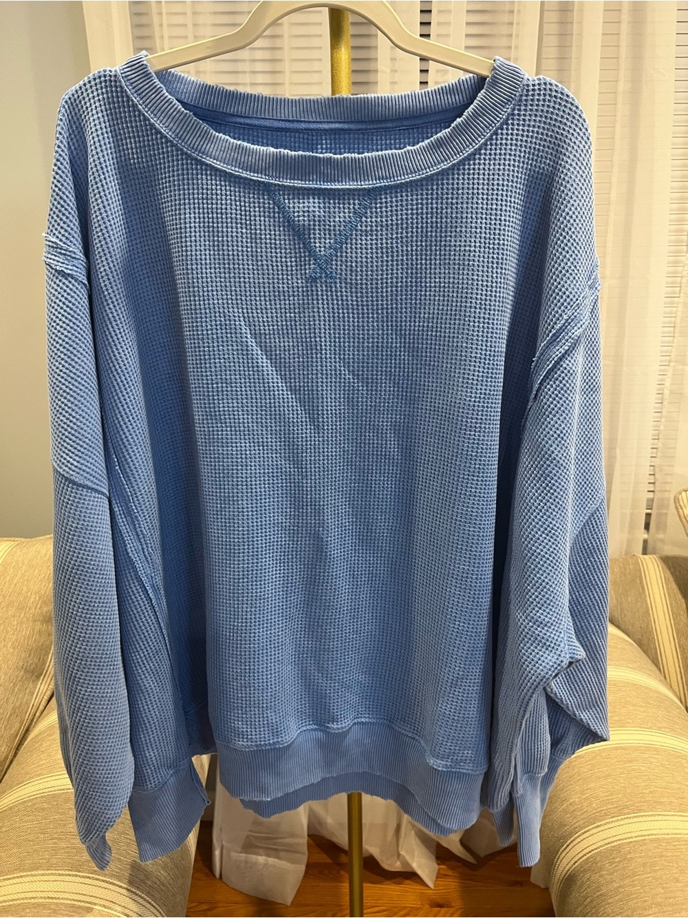 NWT AMERICAN EAGLE OUTFITTERS Waffle Knit Pullover Sweatshirt